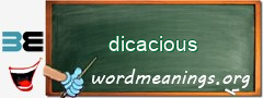 WordMeaning blackboard for dicacious